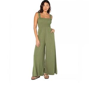 Roxy Just Passing By Smocked Jumpsuit